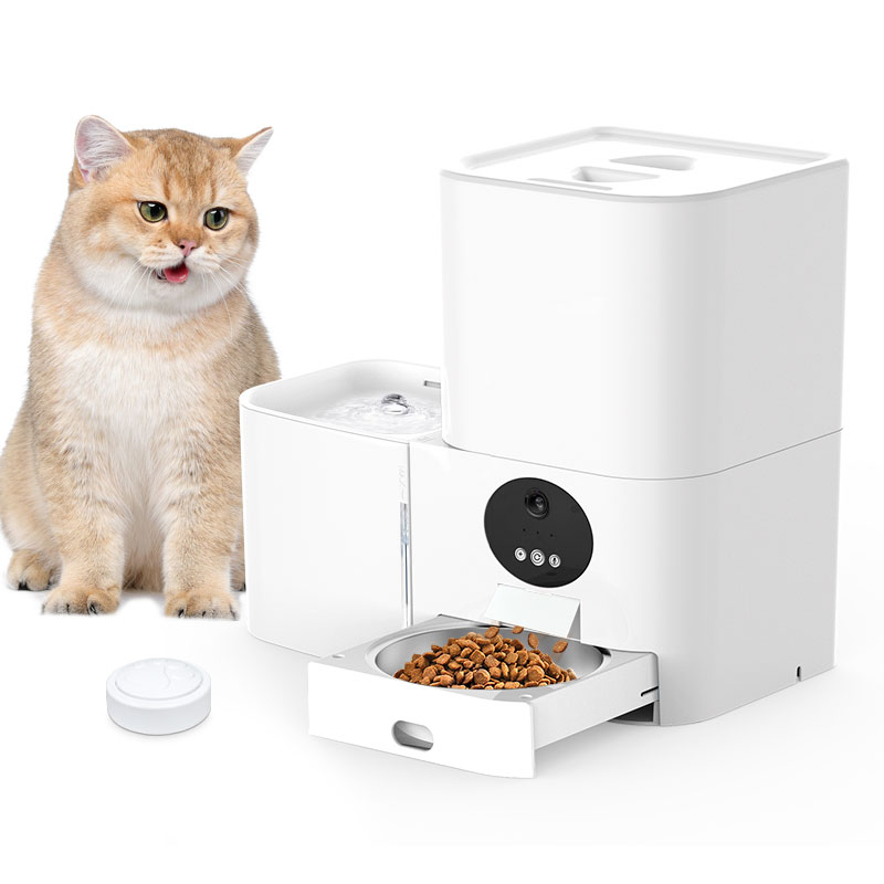 KFX-7406781 Smart WiFi Electric Two-in-One Pet Feeder for Dogs and Cats - Automatic Food and Water Dispenser