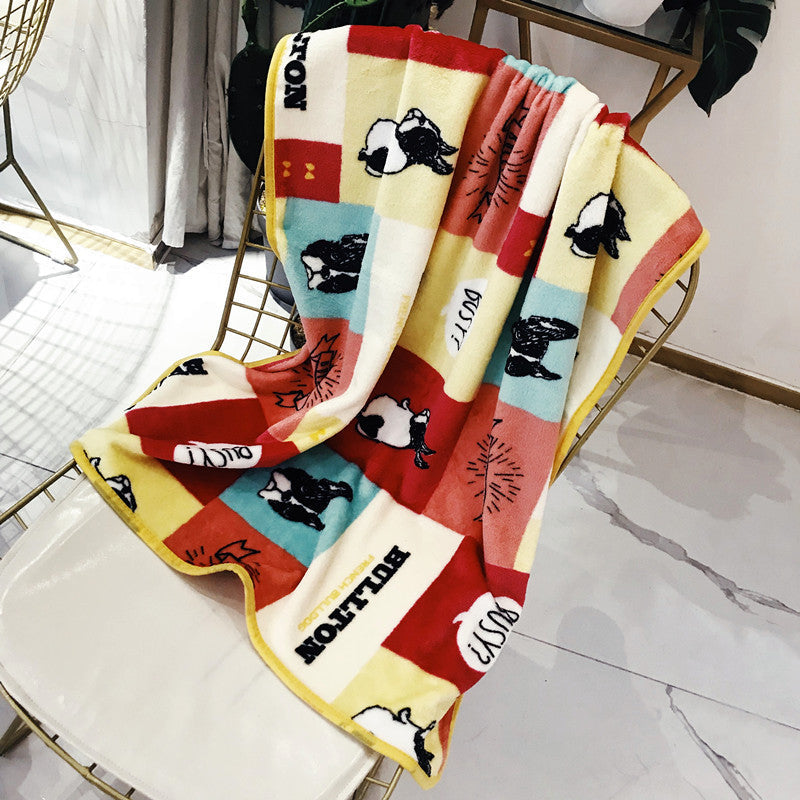 KFX-7407421 Cozy Coral Fleece Pet Blanket for Autumn and Winter, 100x75cm