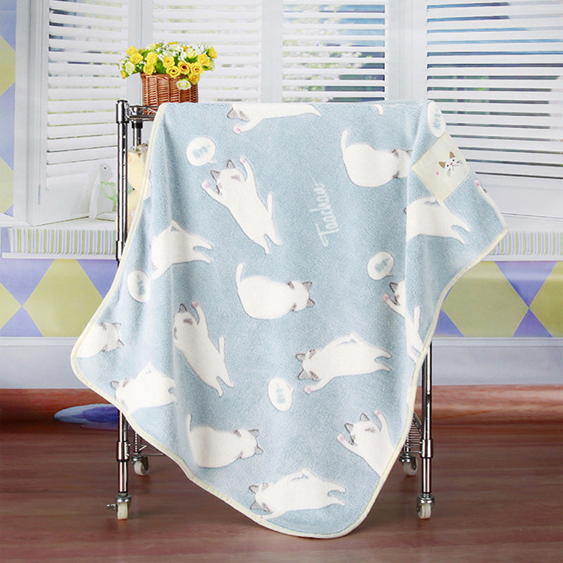 KFX-7407421 Cozy Coral Fleece Pet Blanket for Autumn and Winter, 100x75cm