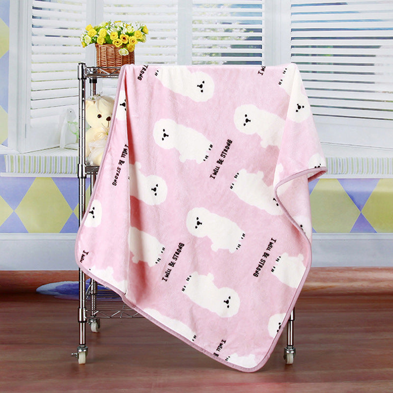 KFX-7407421 Cozy Coral Fleece Pet Blanket for Autumn and Winter, 100x75cm