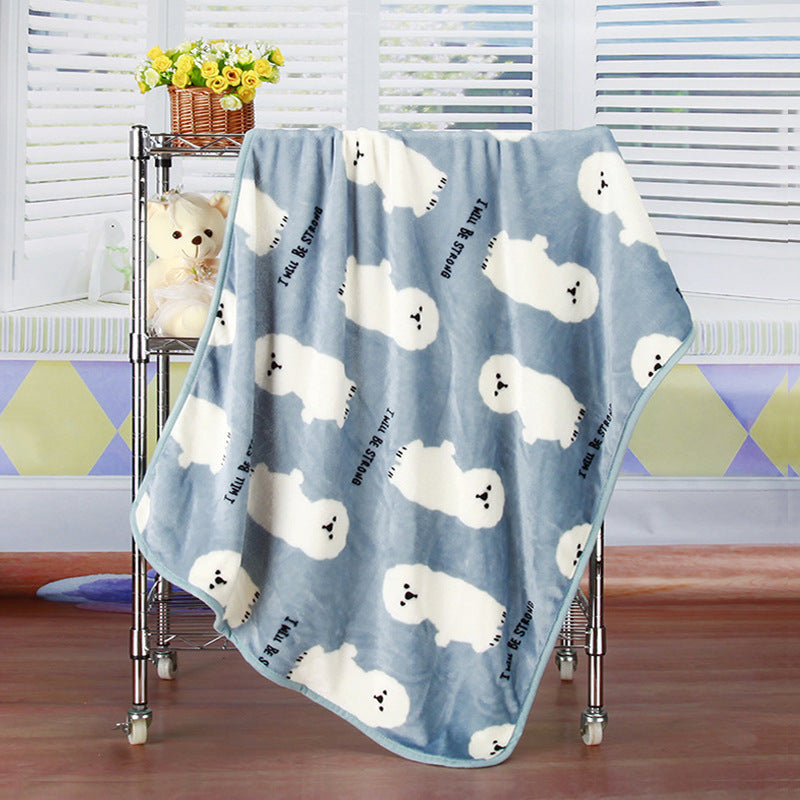 KFX-7407421 Cozy Coral Fleece Pet Blanket for Autumn and Winter, 100x75cm