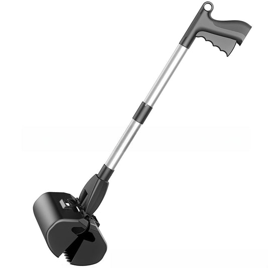KFX-7408445 Durable Dog Pooper Scooper with ABS and Aluminum Alloy Construction, 80 cm Long, Black, Gray, Purple