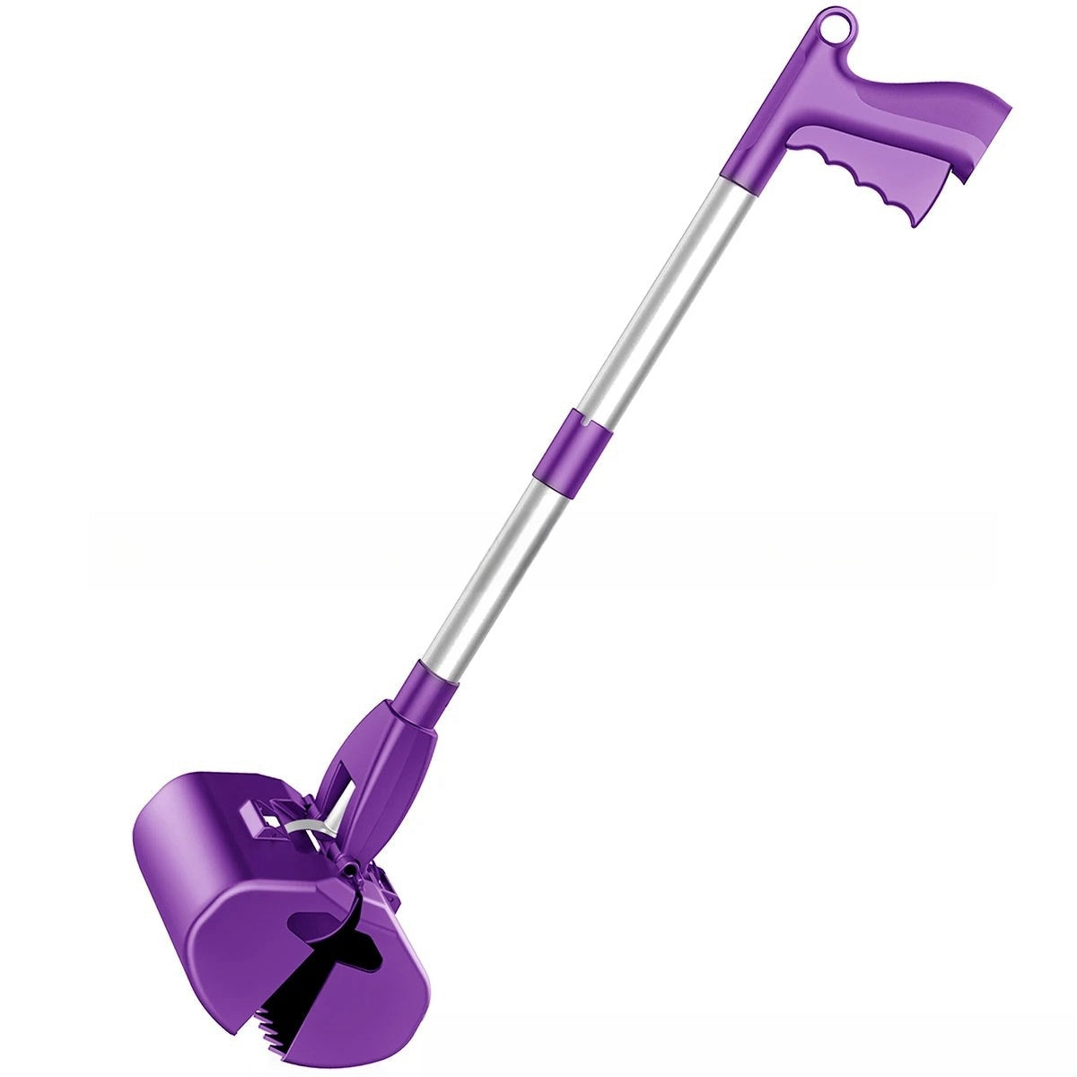 KFX-7408445 Durable Dog Pooper Scooper with ABS and Aluminum Alloy Construction, 80 cm Long, Black, Gray, Purple