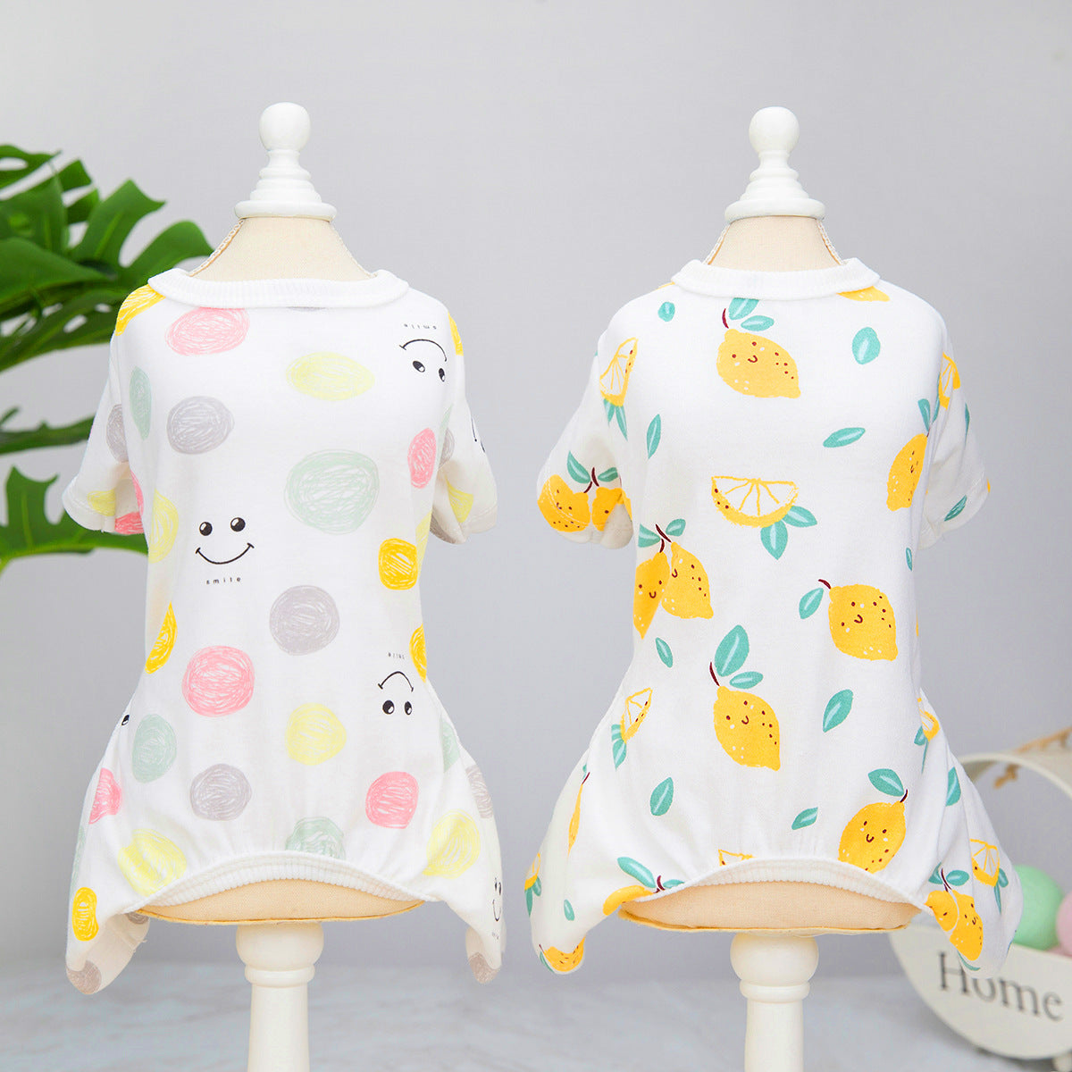 KFX-7408957 Casual Cotton Four-Legged Pet Clothing - Available in Lemon, Lion, Smiling Face, and Ice Cream Designs