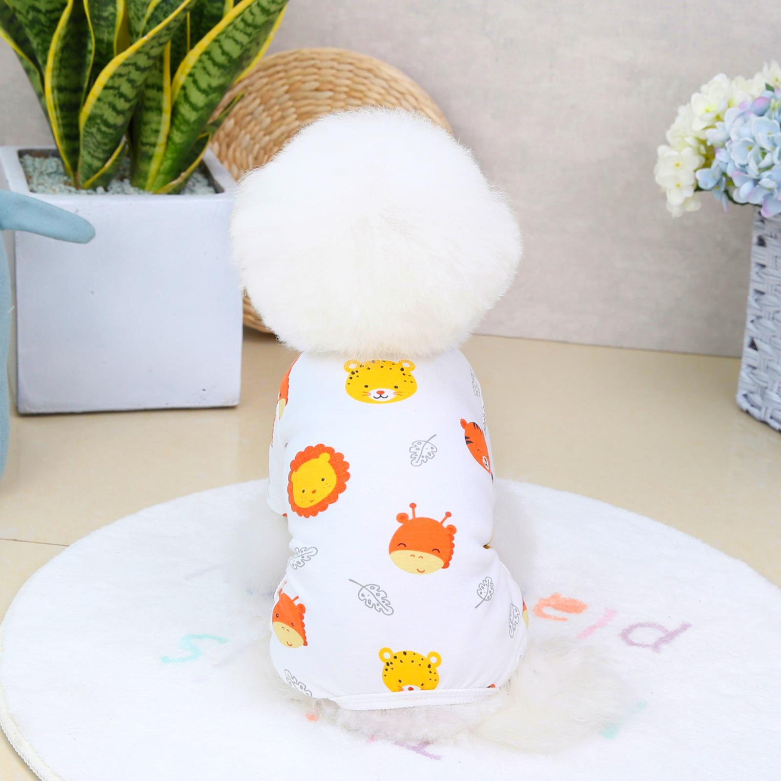 KFX-7408957 Casual Cotton Four-Legged Pet Clothing - Available in Lemon, Lion, Smiling Face, and Ice Cream Designs