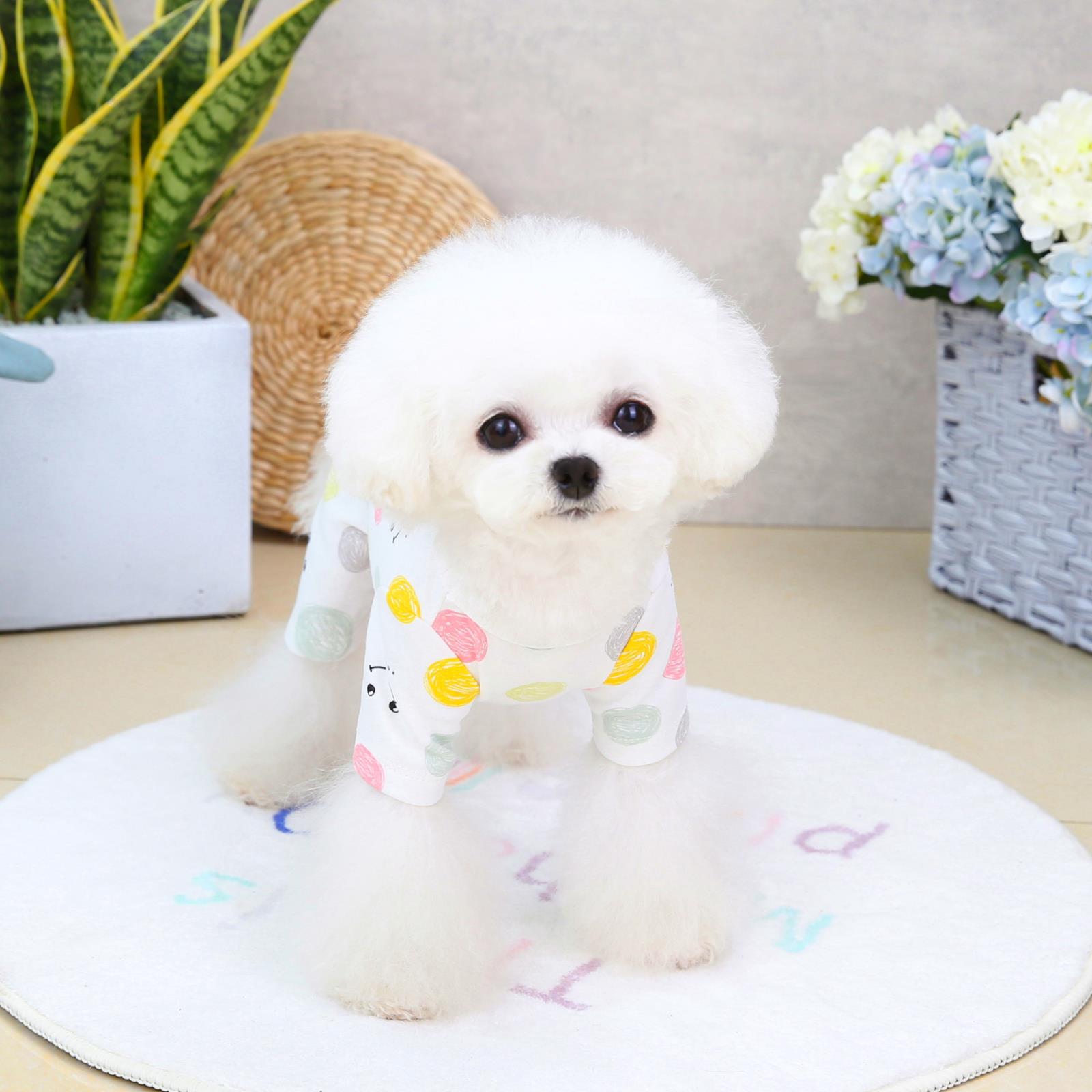 KFX-7408957 Casual Cotton Four-Legged Pet Clothing - Available in Lemon, Lion, Smiling Face, and Ice Cream Designs