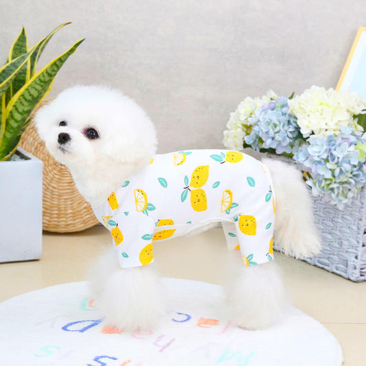 KFX-7408957 Casual Cotton Four-Legged Pet Clothing - Available in Lemon, Lion, Smiling Face, and Ice Cream Designs