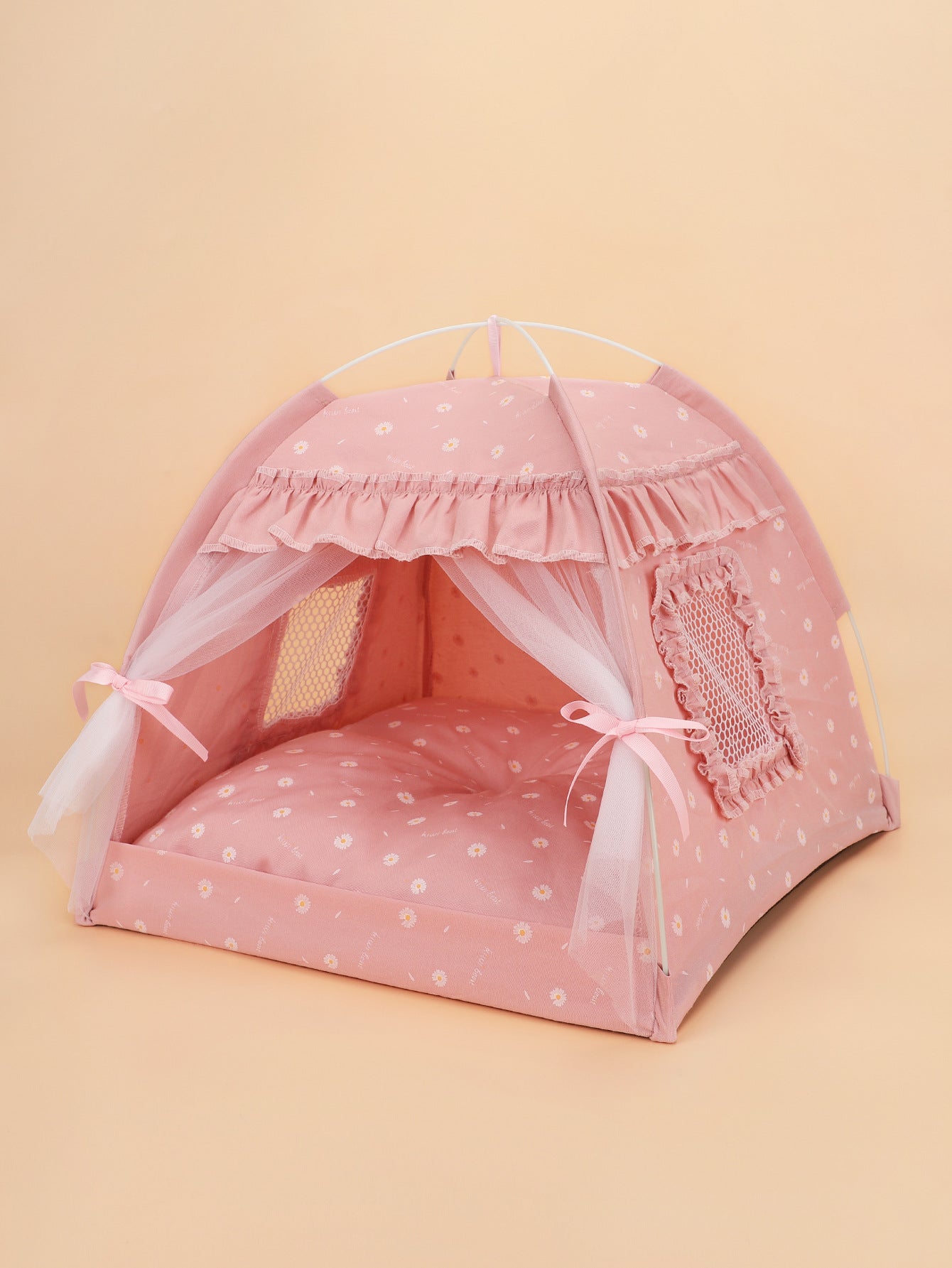 KFX-7410237 Foldable Outdoor Cat Nest Kennel - Summer Semi-Closed Pet Tent with Comfortable Mat
