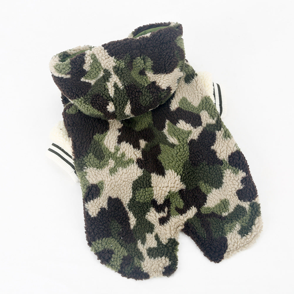 KFX-7411005 Camouflage Fleece Jacket for Large Breeds: Golden Retriever, Labrador, Samoyed – Comfortable & Casual