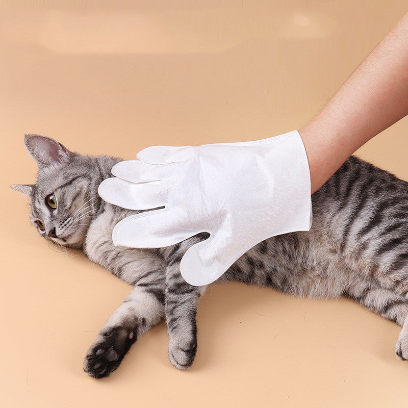 KFX-7412157 Pet Bathing-Free Cleaning Gloves for Cats and Dogs - Gentle Formula with Aloe Vera and Coconut Oil