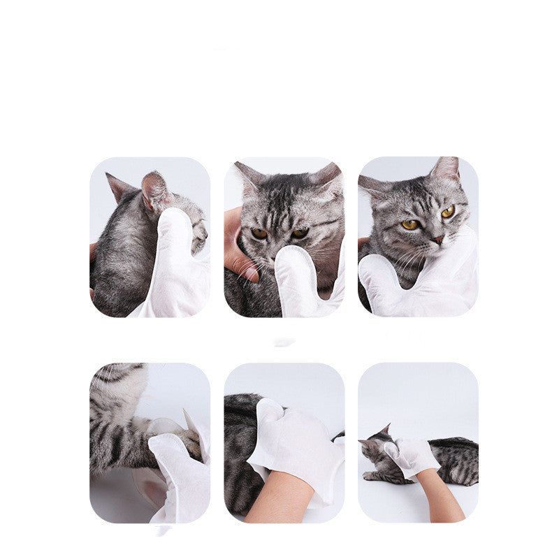 KFX-7412157 Pet Bathing-Free Cleaning Gloves for Cats and Dogs - Gentle Formula with Aloe Vera and Coconut Oil