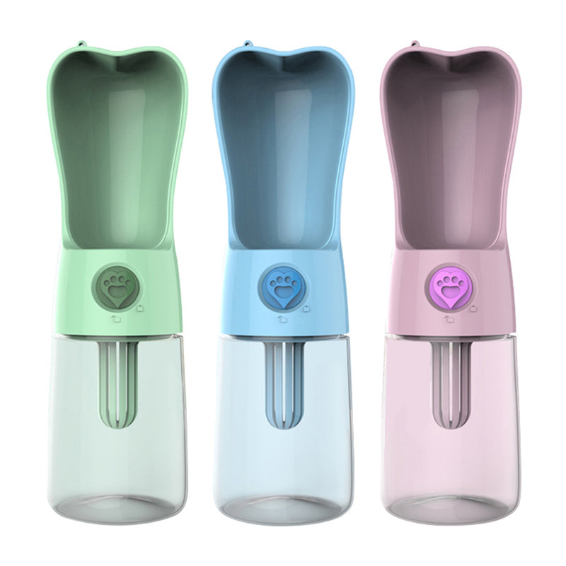 KFX-7412413 Portable Pet Water Bottle with Filter - 250ml, Leak-Proof Design for Dogs and Cats