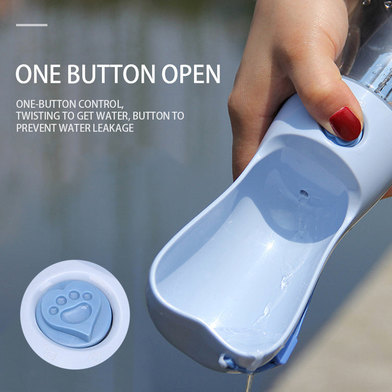 KFX-7412413 Portable Pet Water Bottle with Filter - 250ml, Leak-Proof Design for Dogs and Cats