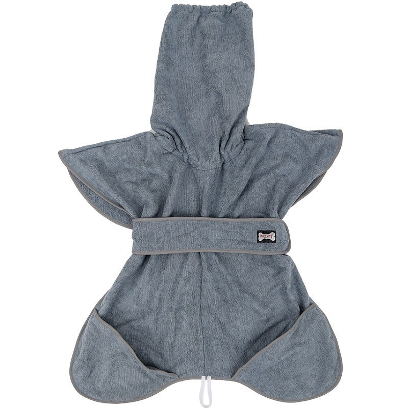 KFX-7414205 Quick-Drying Gray Cotton Dog Bath Towel - Strong Water-Absorbing Pet Bathrobe in M, L, XL