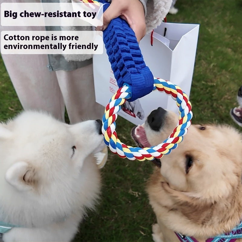 KFX-7414973 Interactive Cotton Tug-of-War Toy for Dogs - 2-Piece Tooth Cleaning Rope Set