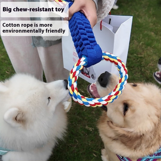 KFX-7414973 Interactive Cotton Tug-of-War Toy for Dogs - 2-Piece Tooth Cleaning Rope Set