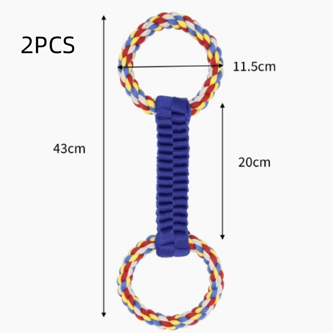 KFX-7414973 Interactive Cotton Tug-of-War Toy for Dogs - 2-Piece Tooth Cleaning Rope Set