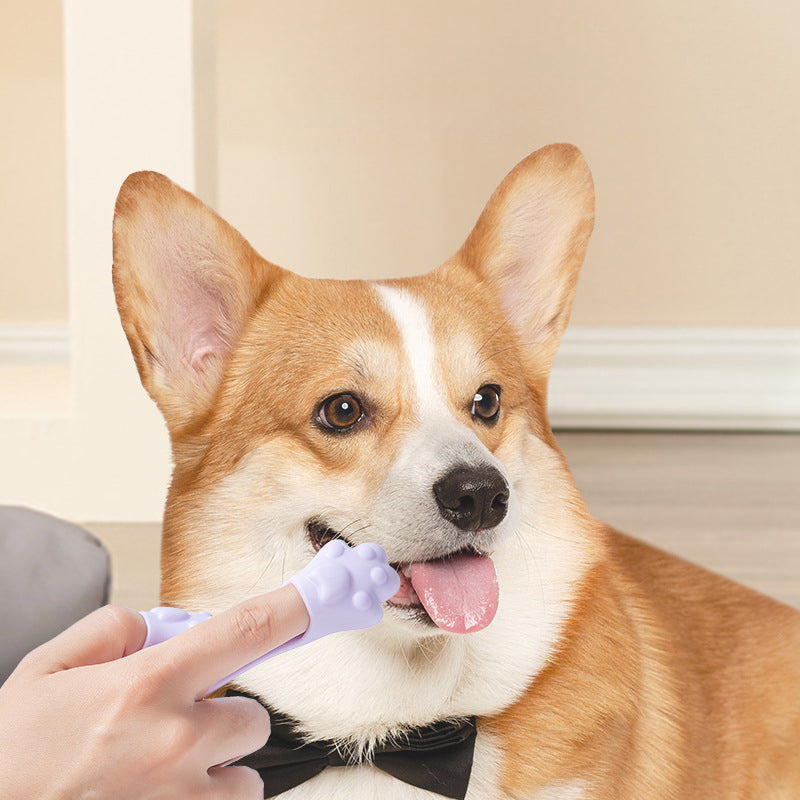 KFX-7415997 Food-Grade Silicone Finger Toothbrush for Dogs and Cats - Gentle Oral Cleaning Tool
