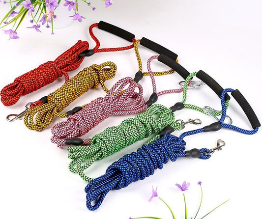 KFX-7416125 Adjustable Nylon Dog Tracking Rope - Multiple Lengths & Colors Available