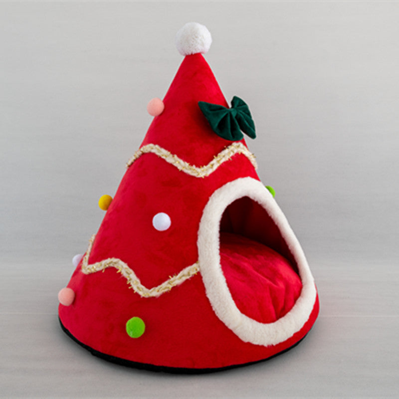 KFX-7416381 Three-Dimensional Christmas-Themed Pet Nest with Soft Sponge Padding in Various Sizes