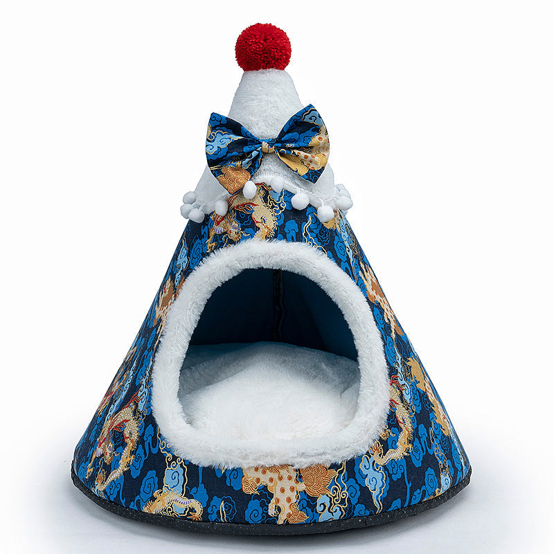 KFX-7416381 Three-Dimensional Christmas-Themed Pet Nest with Soft Sponge Padding in Various Sizes
