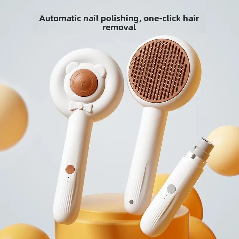 KFX-7417917 Rechargeable Electric Pet Nail Trimmer and Grooming Comb for Cats and Dogs