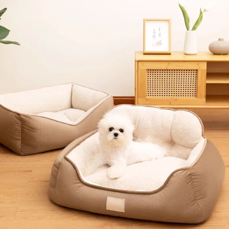 KFX-7422141 Cozy Plush Washable Pet Bed for Medium to Extra-Large Dogs - Fluffy Indoor Sofa Kennel