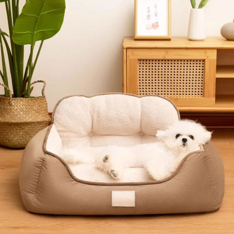 KFX-7422141 Cozy Plush Washable Pet Bed for Medium to Extra-Large Dogs - Fluffy Indoor Sofa Kennel
