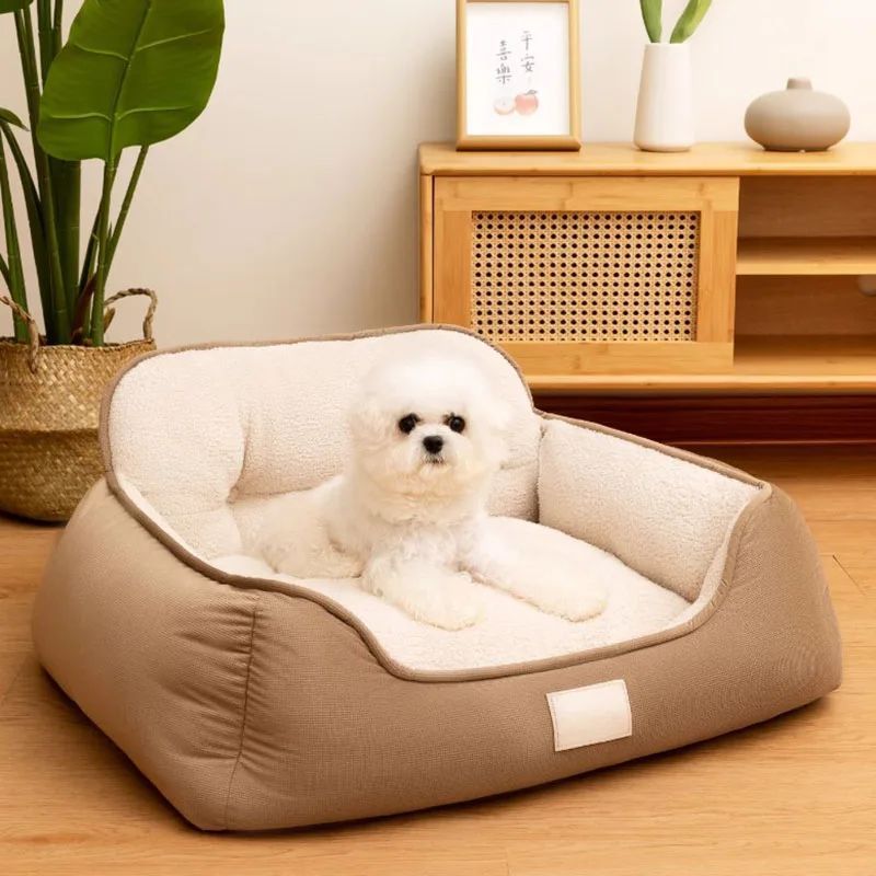 KFX-7422141 Cozy Plush Washable Pet Bed for Medium to Extra-Large Dogs - Fluffy Indoor Sofa Kennel
