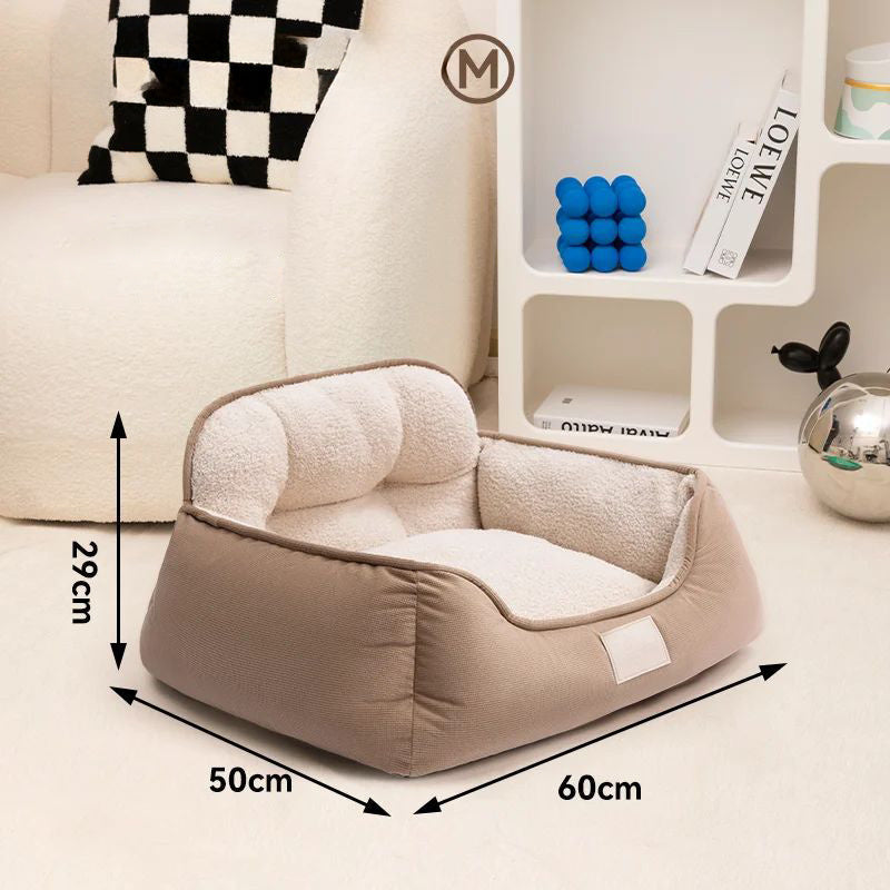 KFX-7422141 Cozy Plush Washable Pet Bed for Medium to Extra-Large Dogs - Fluffy Indoor Sofa Kennel