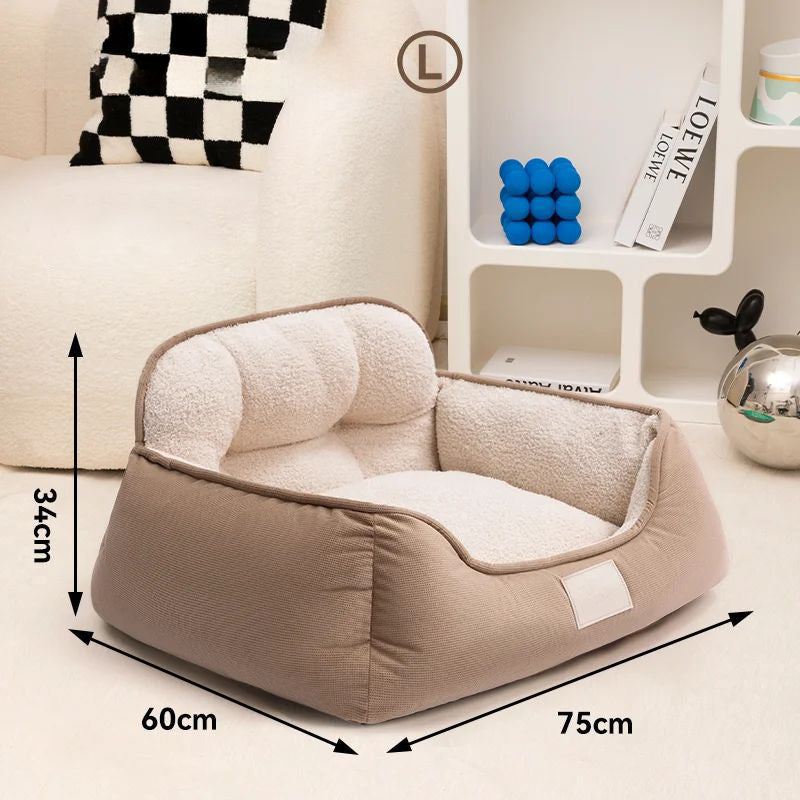 KFX-7422141 Cozy Plush Washable Pet Bed for Medium to Extra-Large Dogs - Fluffy Indoor Sofa Kennel