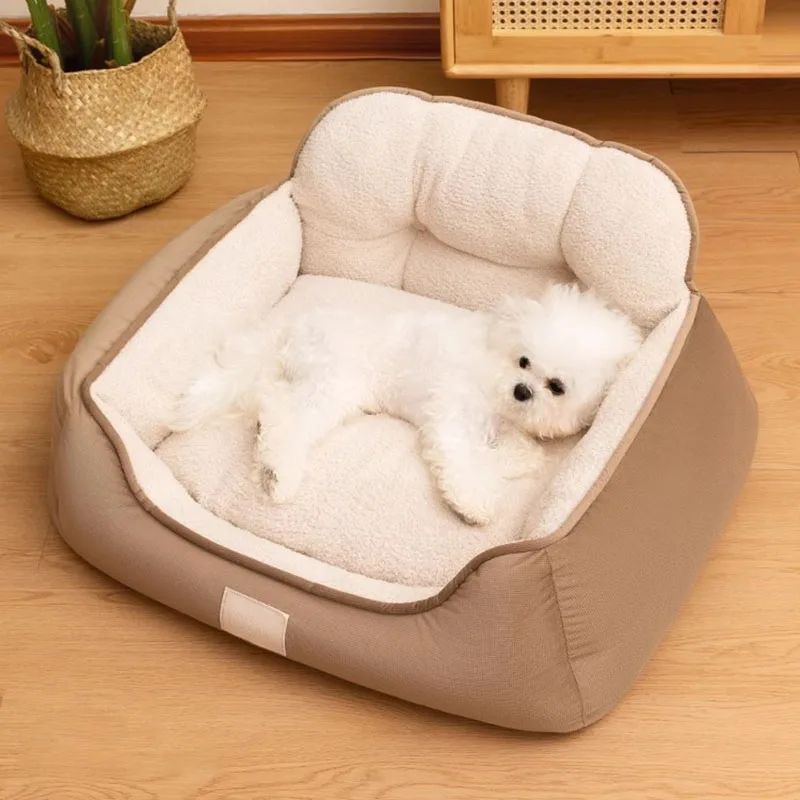 KFX-7422141 Cozy Plush Washable Pet Bed for Medium to Extra-Large Dogs - Fluffy Indoor Sofa Kennel