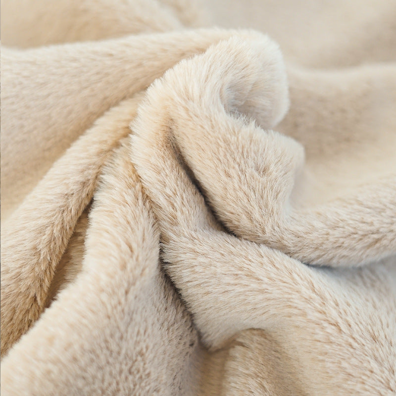 KFX-7422653 Warm Dehaired Angora Printed Cloak and Blanket for Pets - Sizes S, M, L Available in Beige Bear and Blue Cow