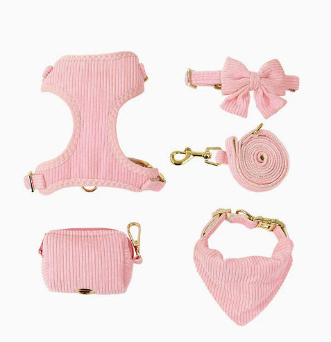KFX-7423549 Collar Harness Traction Vest for Pets - Adjustable Chest Strap with Leash - Available in Pink, Blue, Light Purple, Red, Rose Red