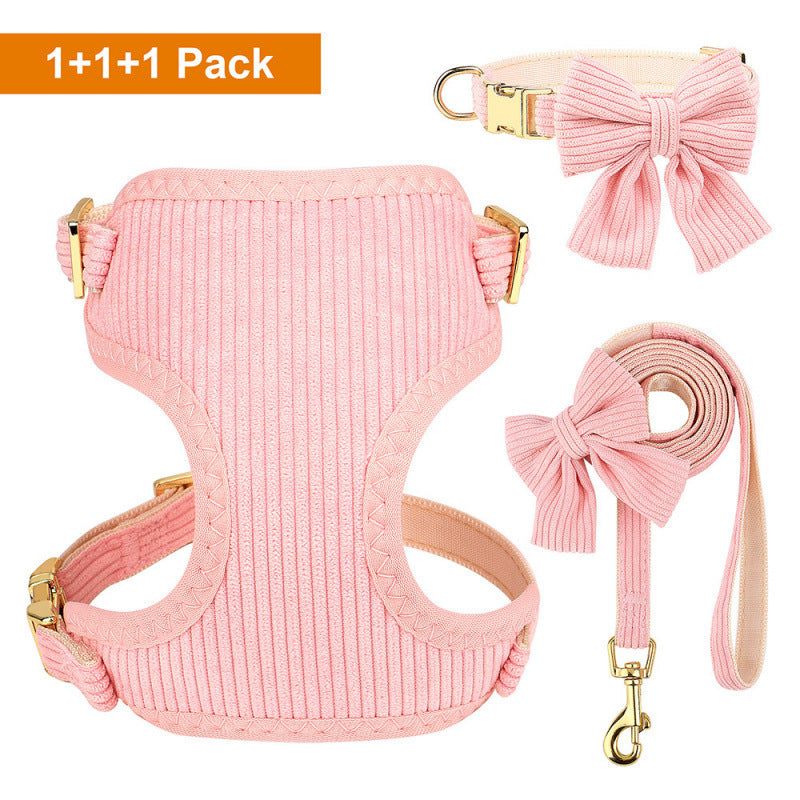 KFX-7423549 Collar Harness Traction Vest for Pets - Adjustable Chest Strap with Leash - Available in Pink, Blue, Light Purple, Red, Rose Red