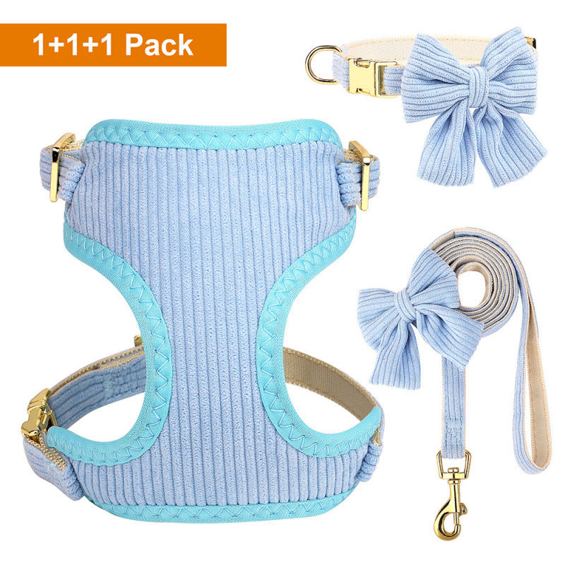KFX-7423549 Collar Harness Traction Vest for Pets - Adjustable Chest Strap with Leash - Available in Pink, Blue, Light Purple, Red, Rose Red