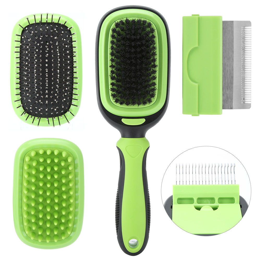 KFX-7423677 5-in-1 Grooming Comb Set for Cats and Dogs with Stainless Steel and ABS Materials