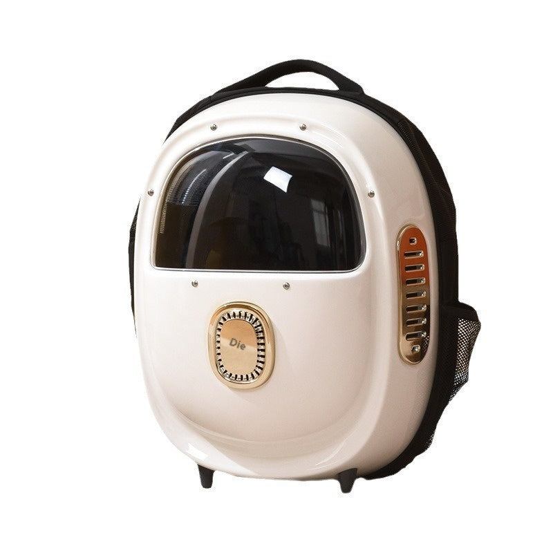 KFX-7424317 Portable Astronaut Cat Backpack with Half Window and Constant Temperature Heating, 15L Capacity, Solid Color Design
