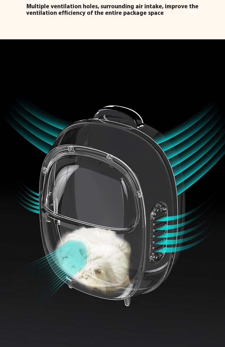 KFX-7424317 Portable Astronaut Cat Backpack with Half Window and Constant Temperature Heating, 15L Capacity, Solid Color Design