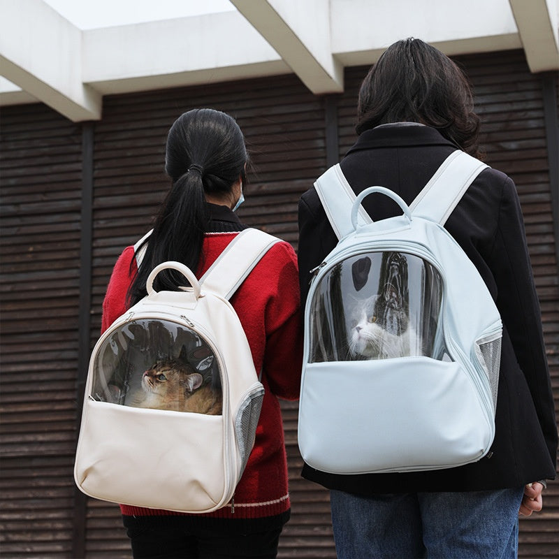 KFX-7424317 Portable Astronaut Cat Backpack with Half Window and Constant Temperature Heating, 15L Capacity, Solid Color Design