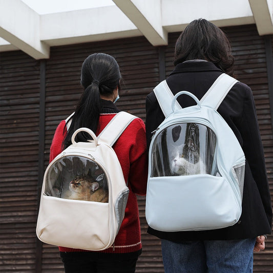 KFX-7424317 Portable Astronaut Cat Backpack with Half Window and Constant Temperature Heating, 15L Capacity, Solid Color Design