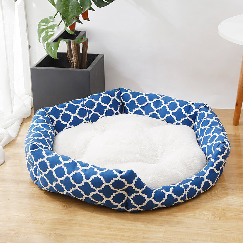 KFX-7426109 Cozy Deerskin Velvet Pet Nest for Medium to Large Dogs - Washable and Durable
