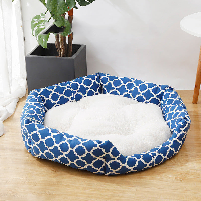 KFX-7426109 Cozy Deerskin Velvet Pet Nest for Medium to Large Dogs - Washable and Durable