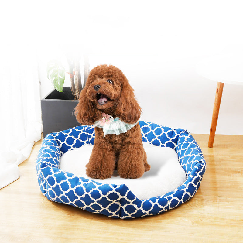KFX-7426109 Cozy Deerskin Velvet Pet Nest for Medium to Large Dogs - Washable and Durable