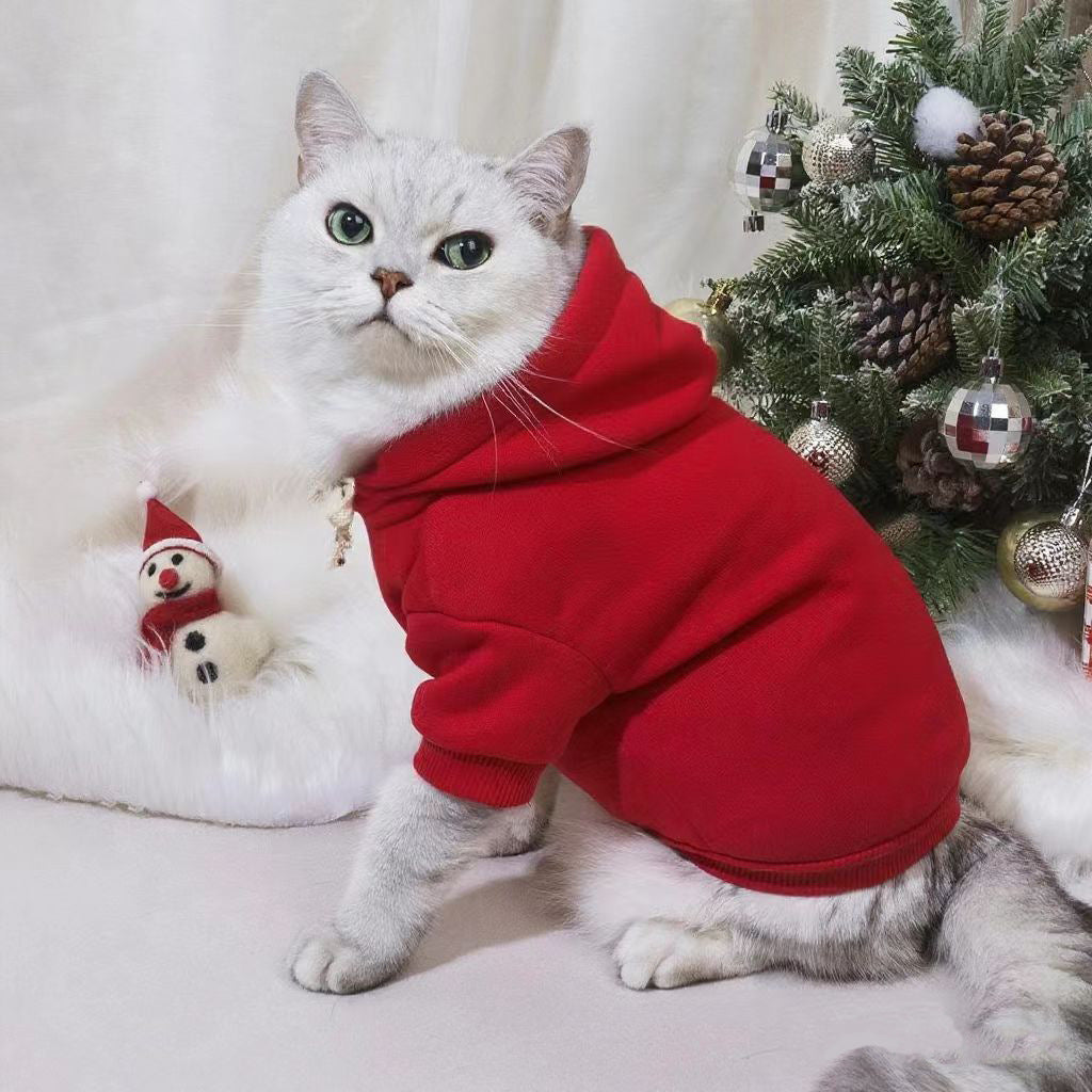 KFX-7426621 Red Christmas Elk Costume for Pets - Sizes S, M, L, XL, 2XL, Casual Style, Polyester Cotton
