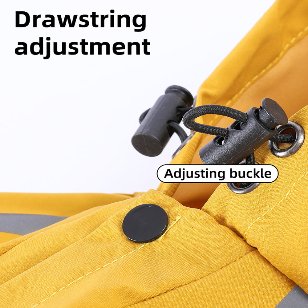 KFX-7431101 Waterproof Dog Raincoat with Hood, Reflective Straps, Leash Hole for Small and Medium Dogs