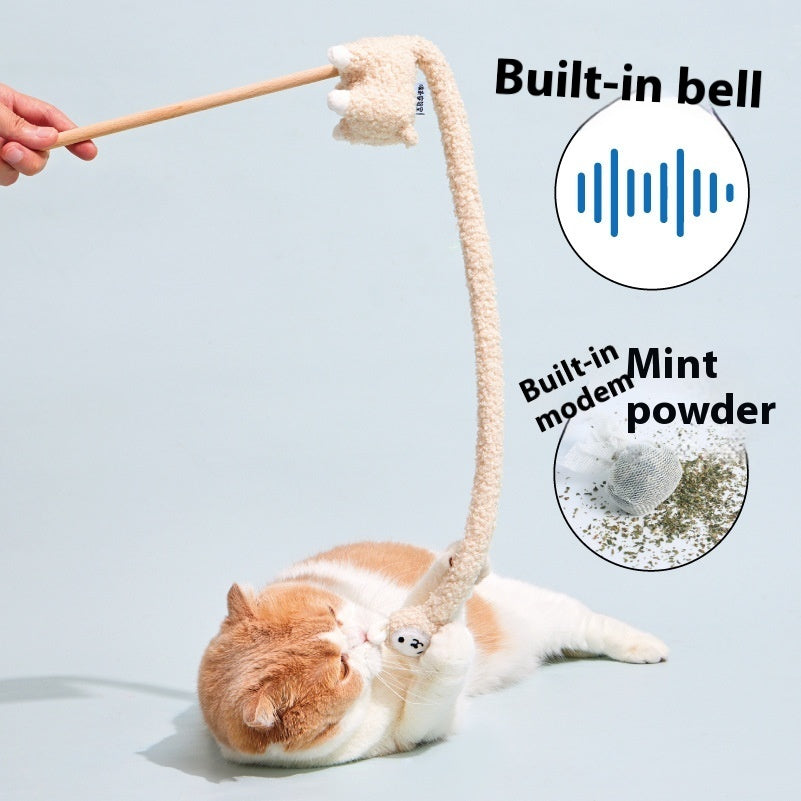 KFX-7432893 Interactive Plush Alpaca Cat Teaser Toy with Cat Sound Effect