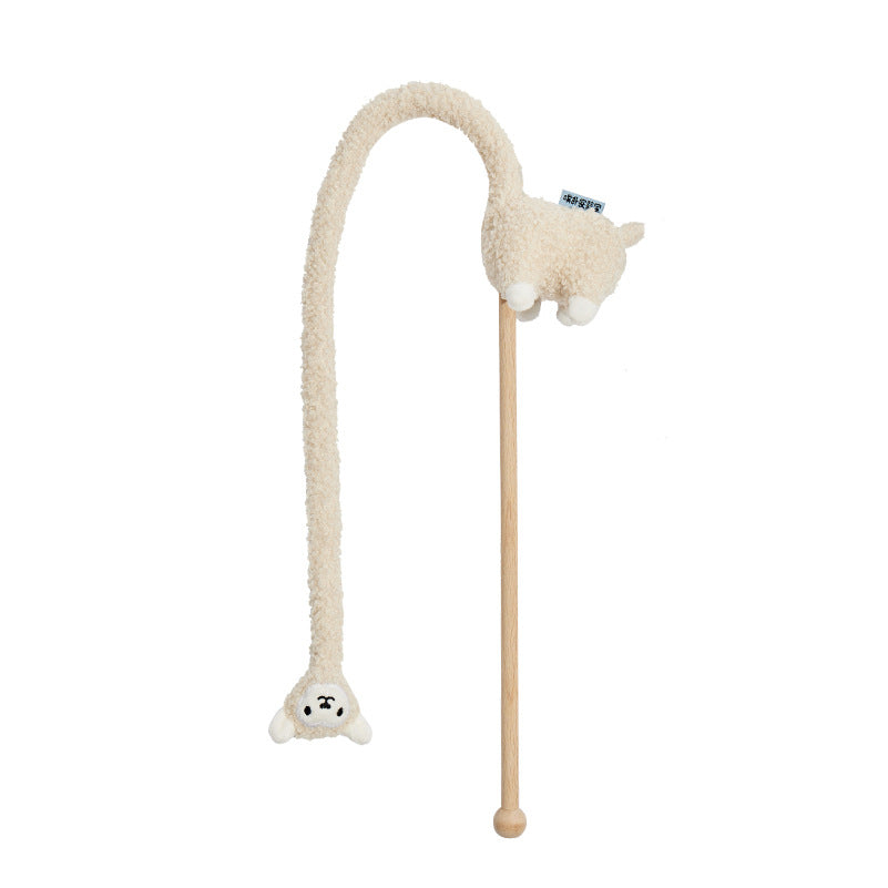 KFX-7432893 Interactive Plush Alpaca Cat Teaser Toy with Cat Sound Effect