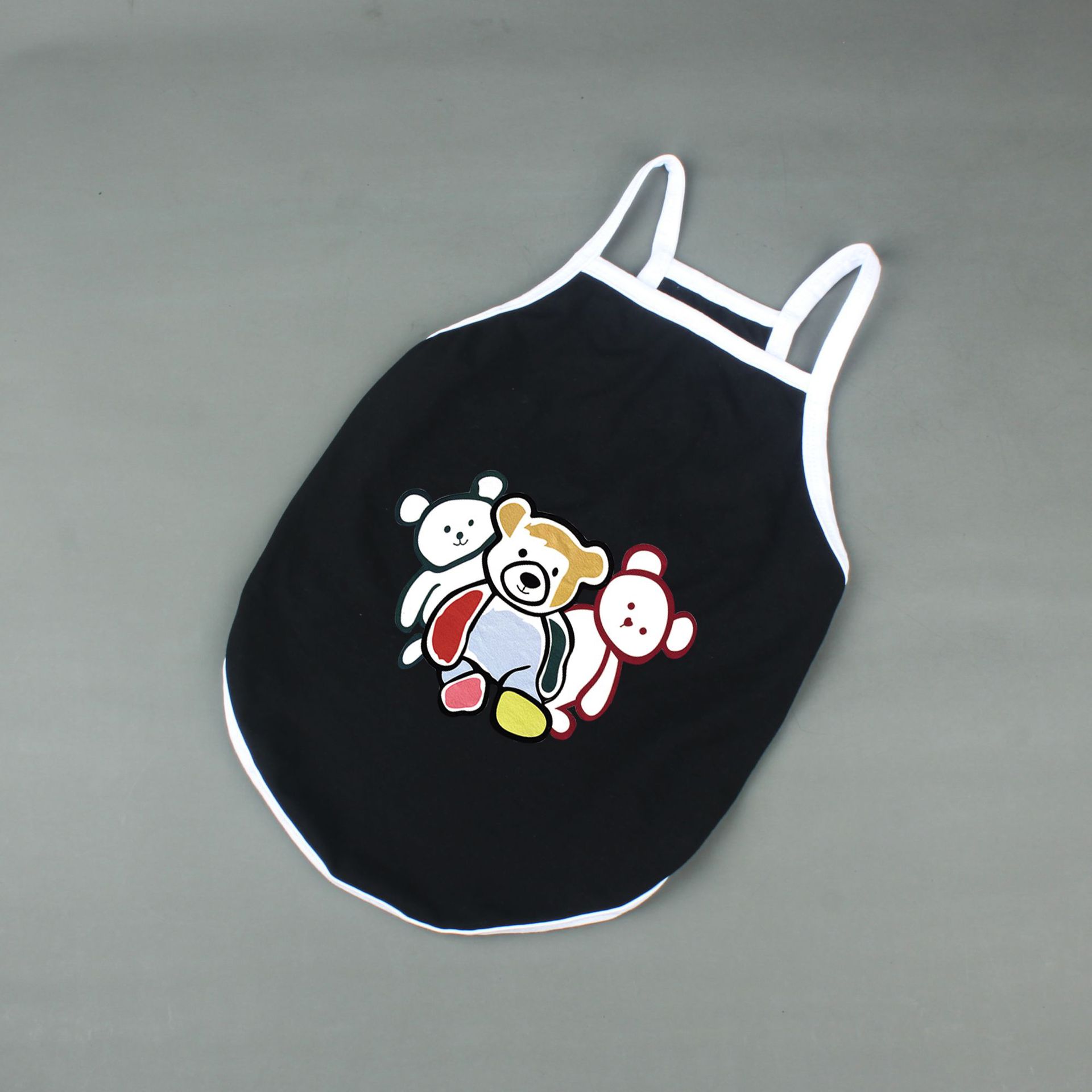 KFX-7435965 Cute Cotton Summer Camisole for Pets - Casual Vest with Three Bears Design, Multiple Sizes Available