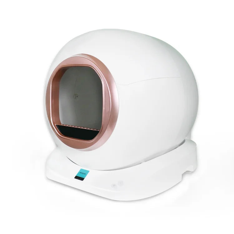 KFX-743699 Self-Cleaning Smart Cat Litter Box for Heavy Cats, Round Design with Odor Control and Easy Cleaning